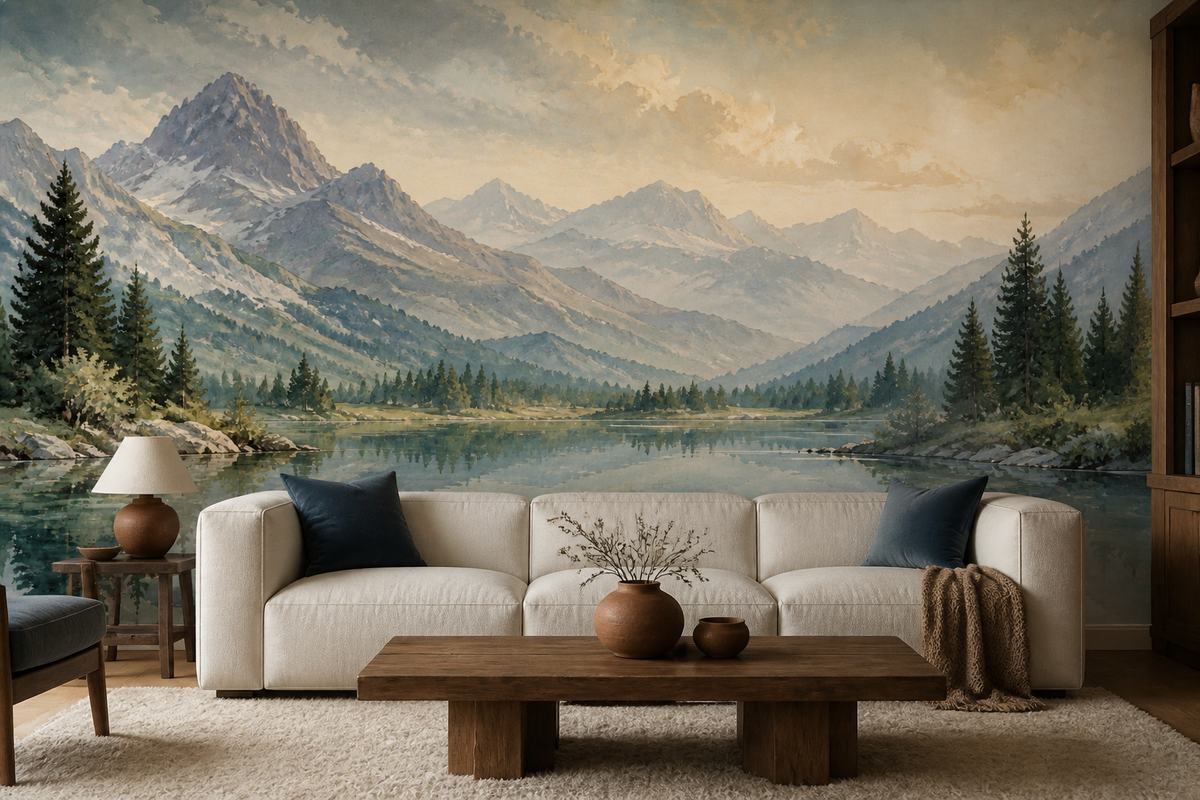 Blue Alpine Wallpaper Mural product view
