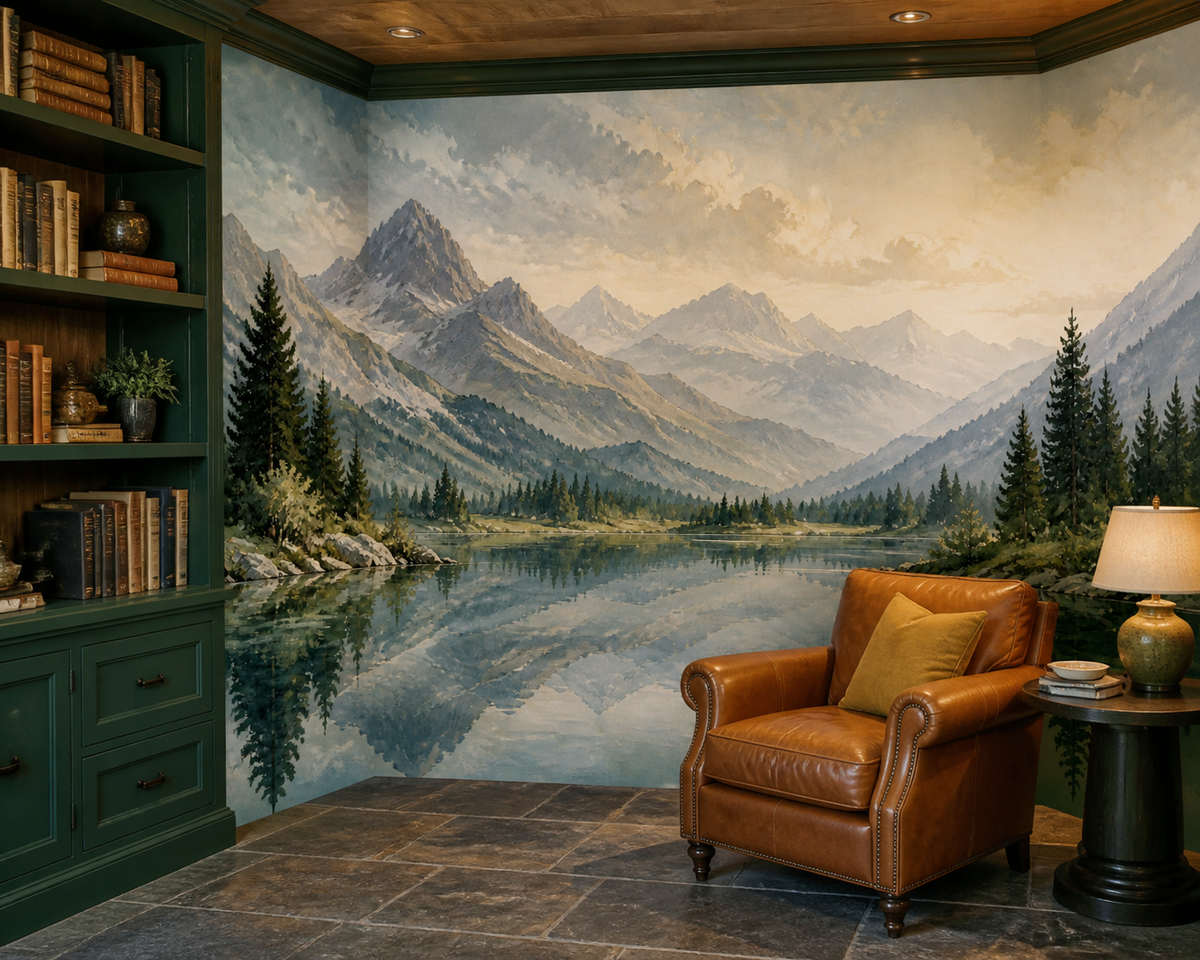 Blue Alpine Wallpaper Mural product view