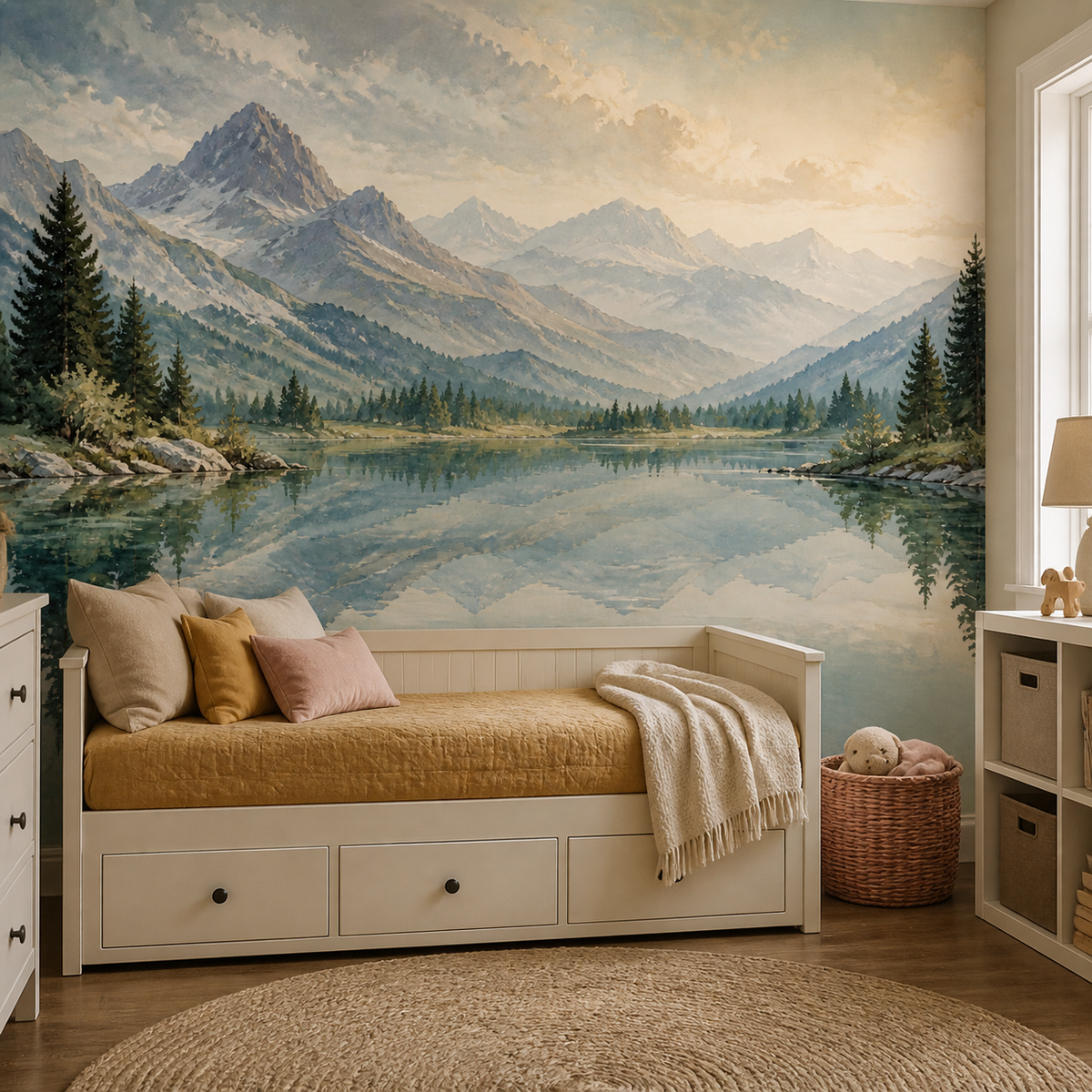 Blue Alpine Wallpaper Mural product view
