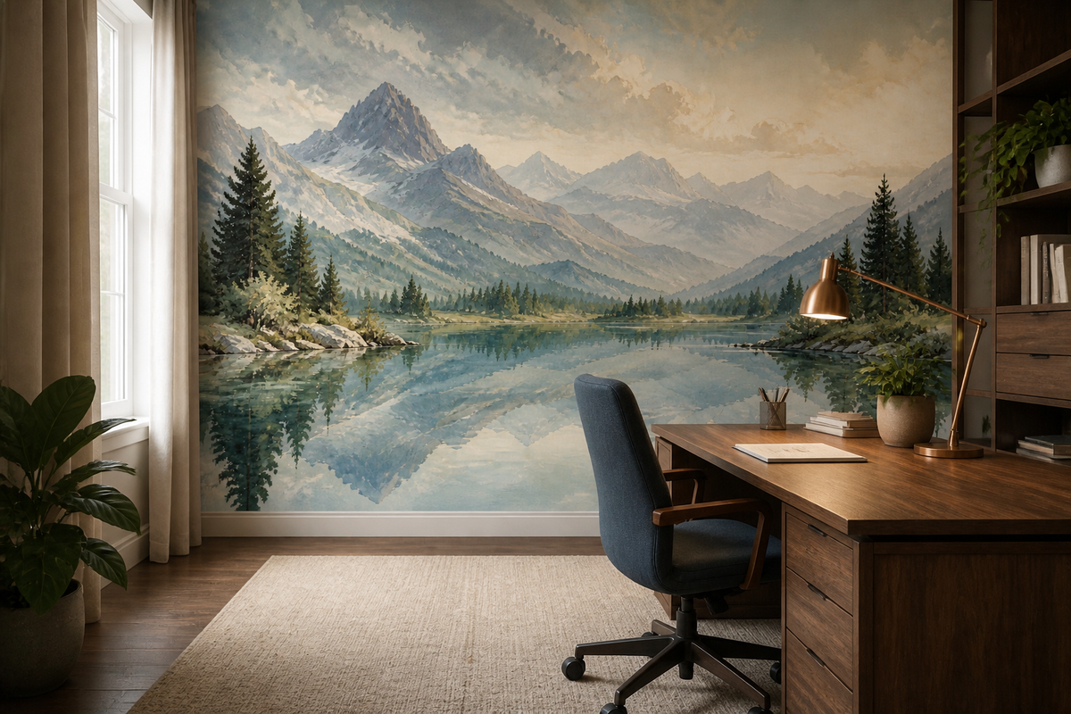 Blue Alpine Wallpaper Mural product view