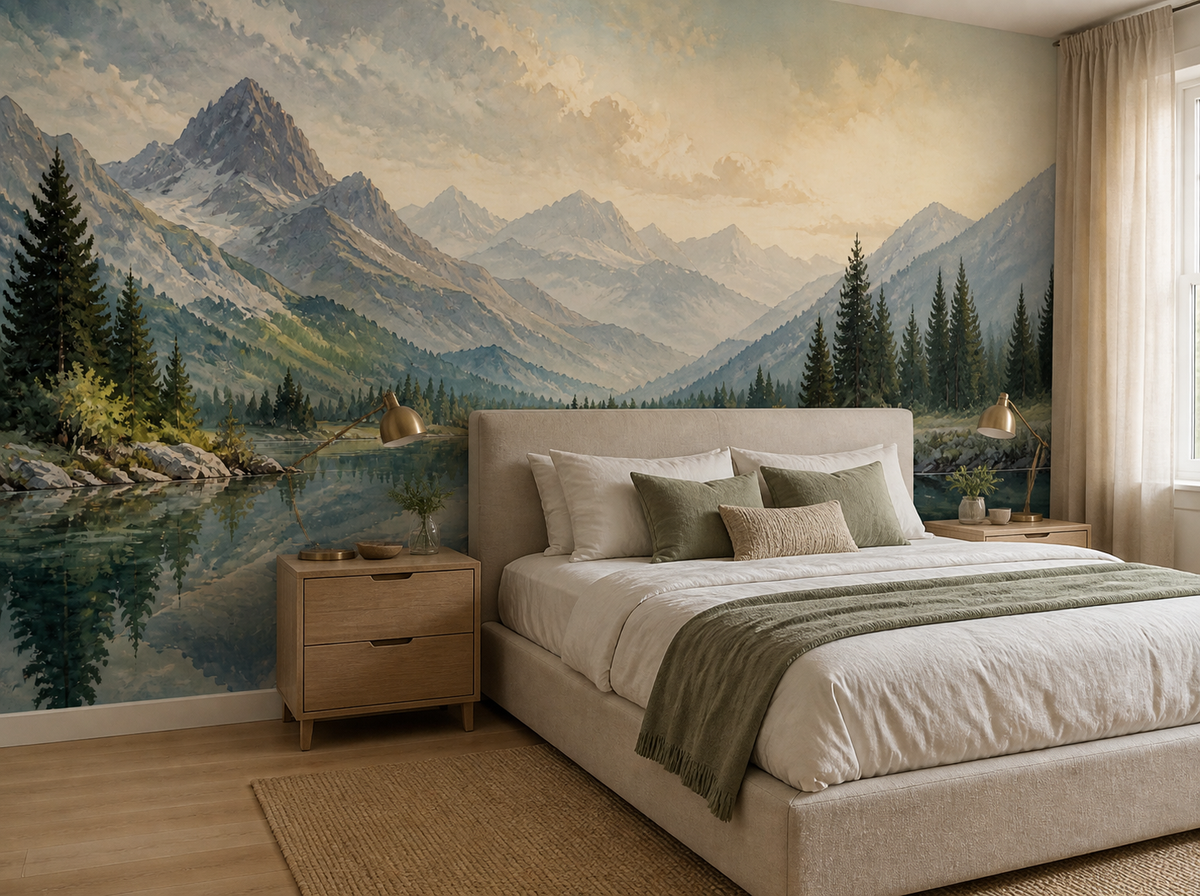Blue Alpine Wallpaper Mural product view