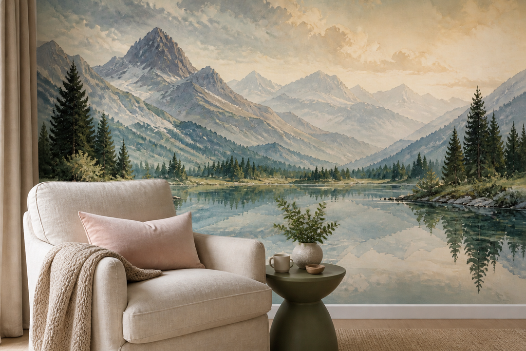 Blue Alpine Wallpaper Mural product view