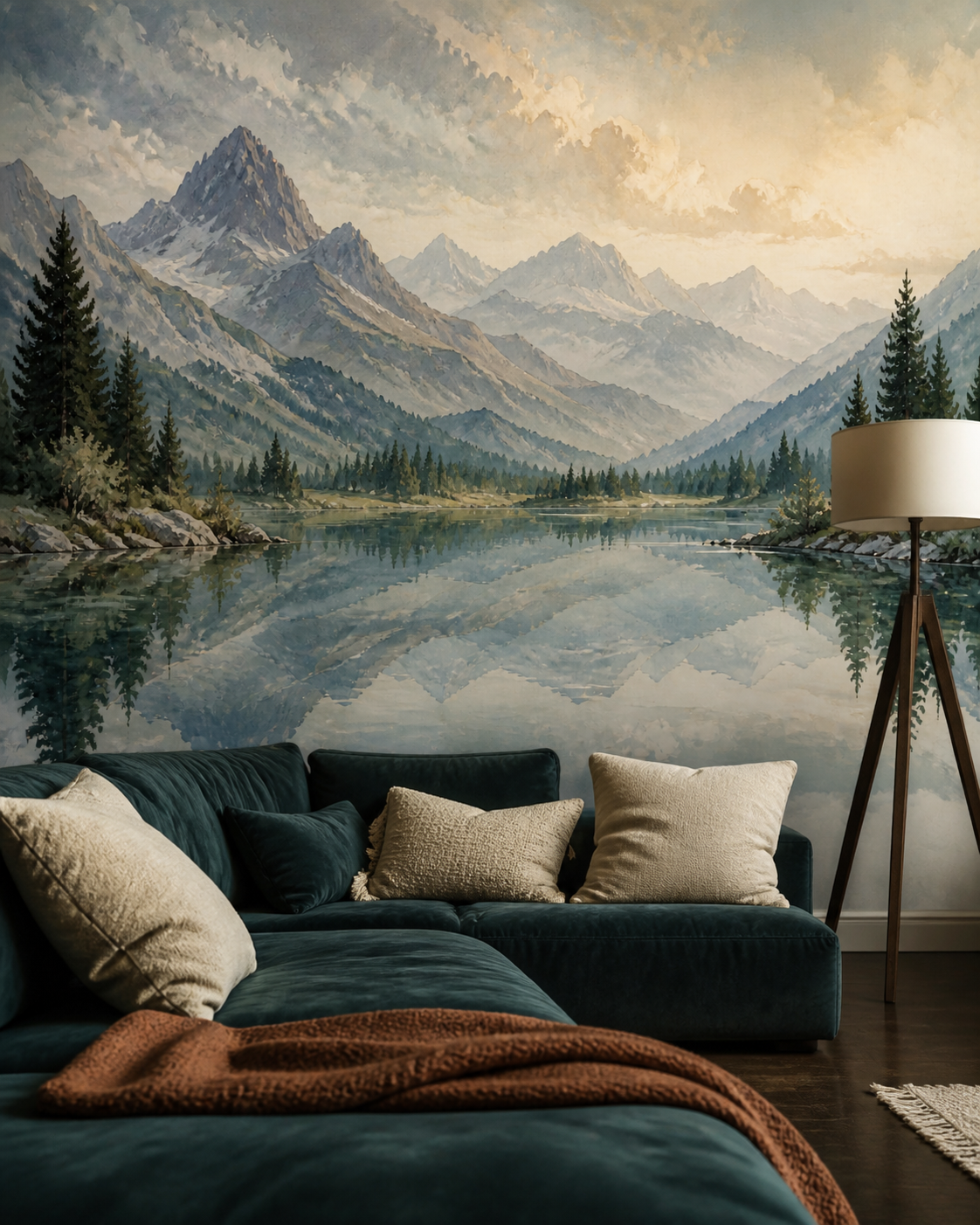 Blue Alpine Wallpaper Mural product view