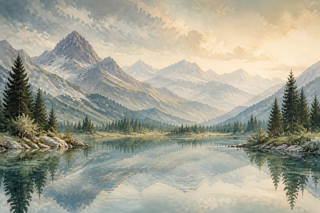 Blue Alpine Wallpaper Mural product view