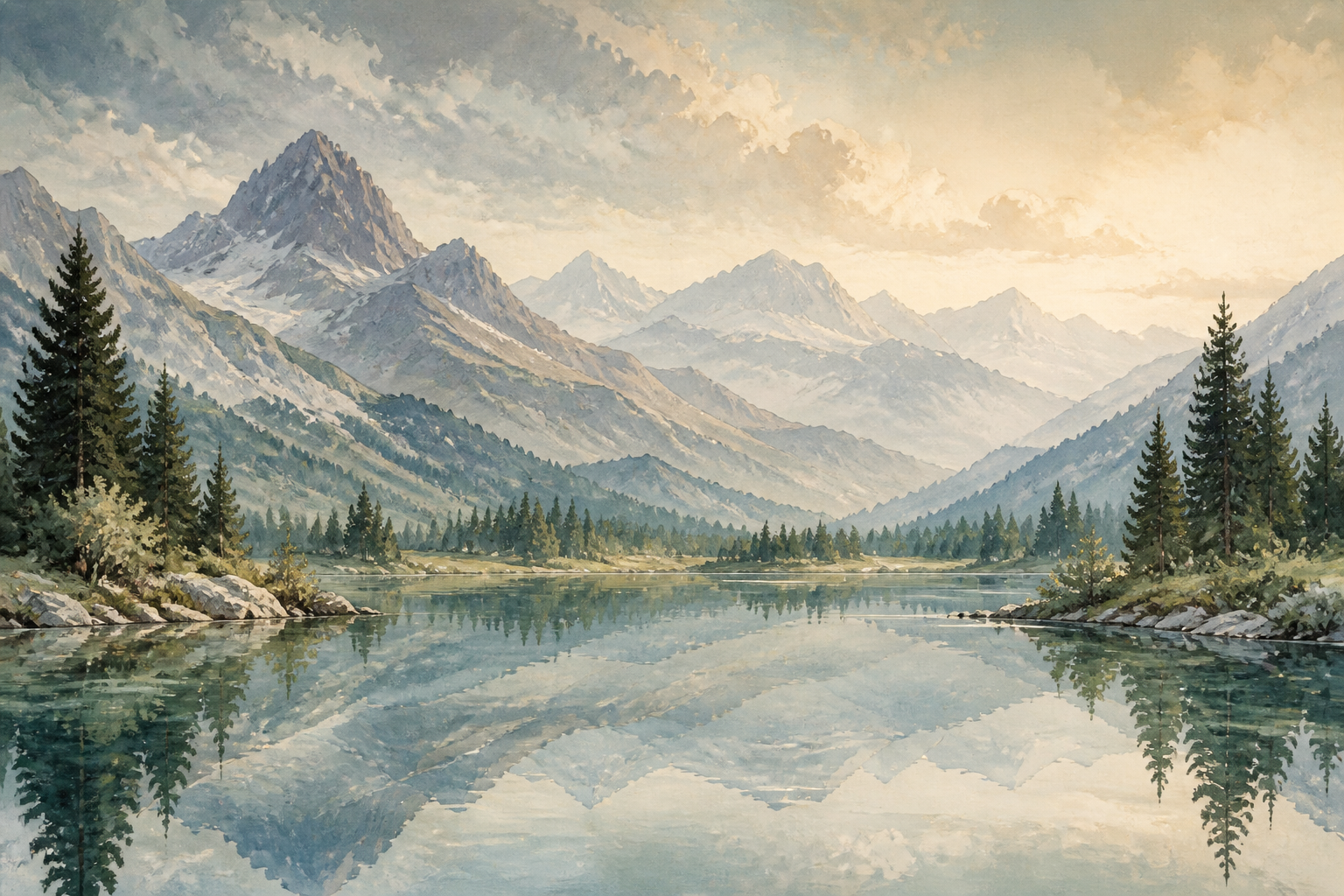 Blue Alpine Wallpaper Mural