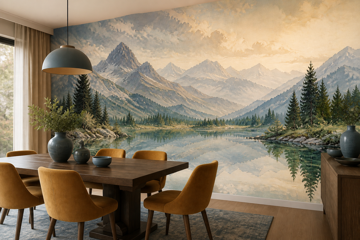 Blue Alpine Wallpaper Mural product view