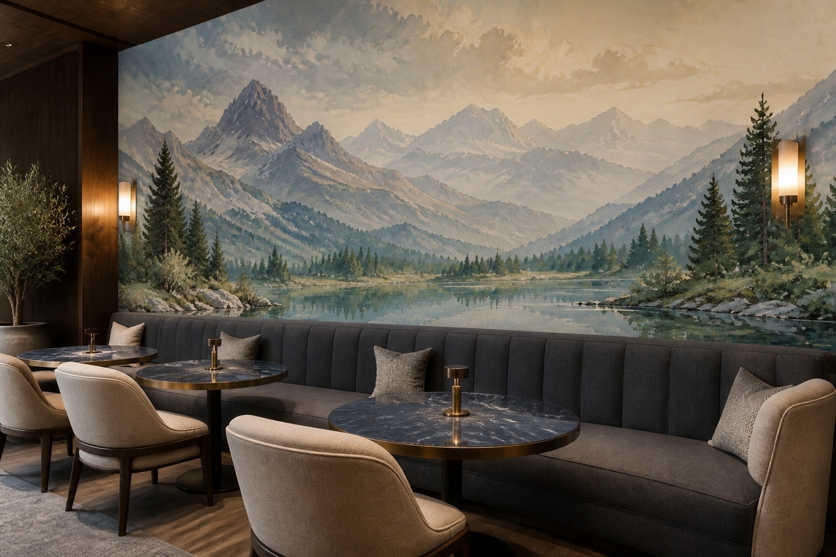 Blue Alpine Wallpaper Mural product view
