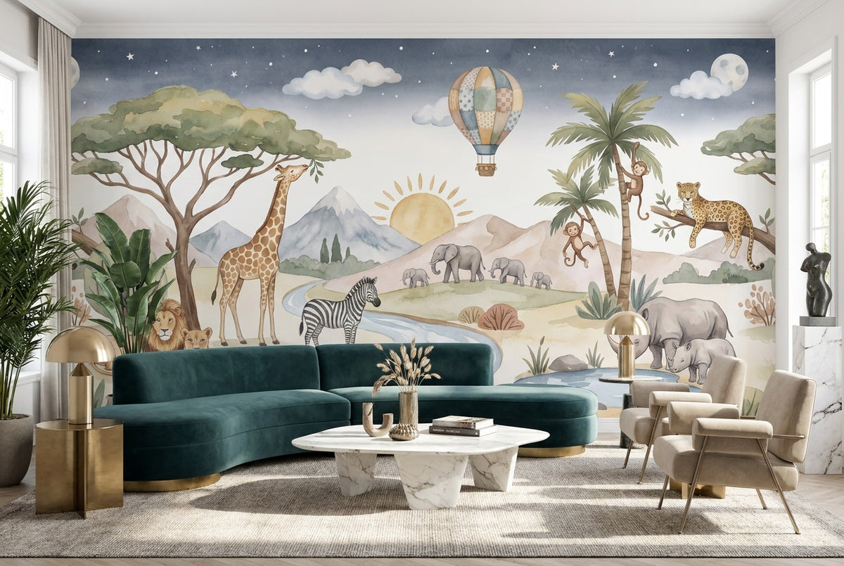 blue balloon wallpaper mural custom peel and stick lounge removable non woven vinyl