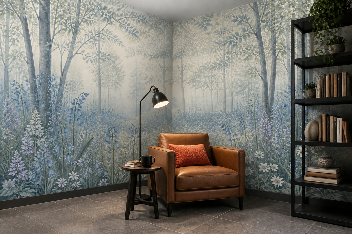 Blue Bluebell Wallpaper Mural product view