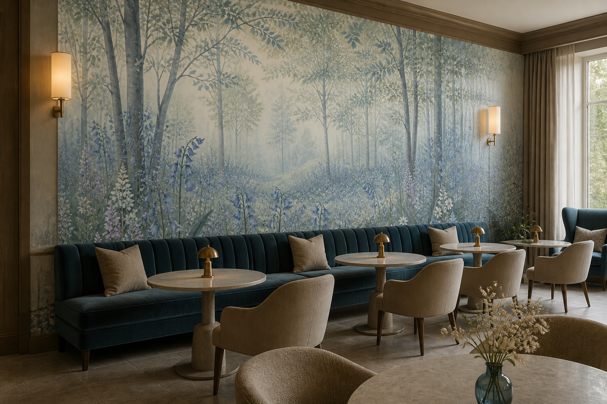 Blue Bluebell Wallpaper Mural product view