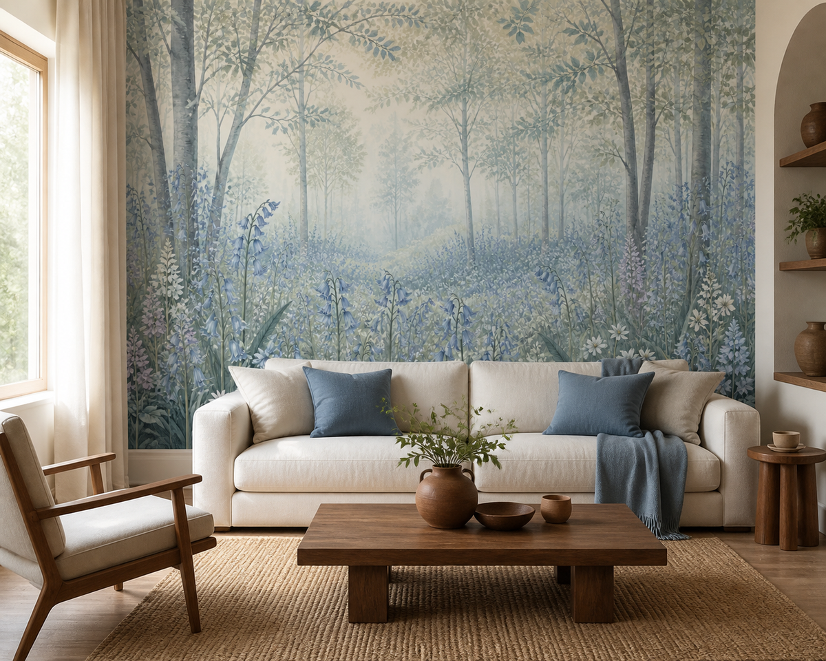 Blue Bluebell Wallpaper Mural product view