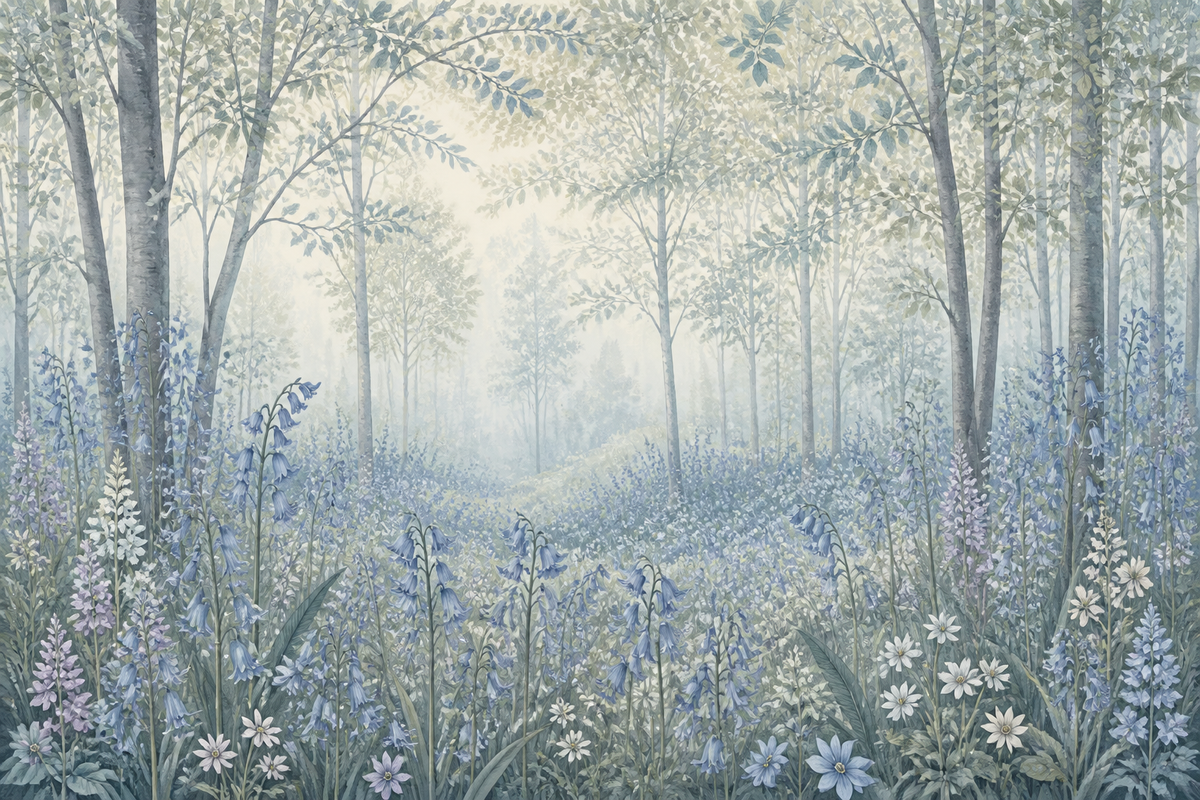 Blue Bluebell Wallpaper Mural product view