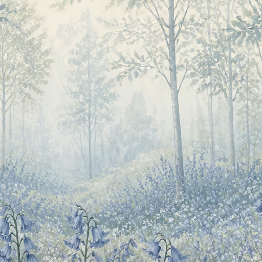 Blue Bluebell Wallpaper Mural product view