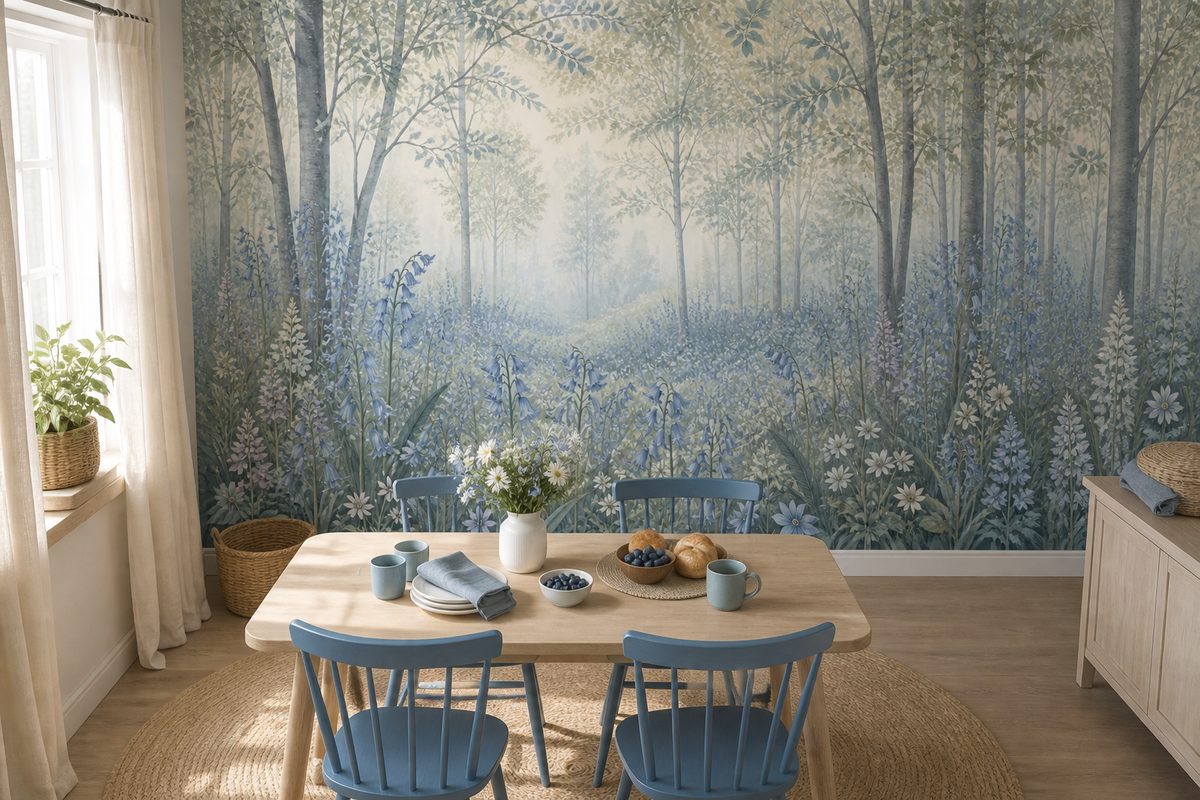 Blue Bluebell Wallpaper Mural product view