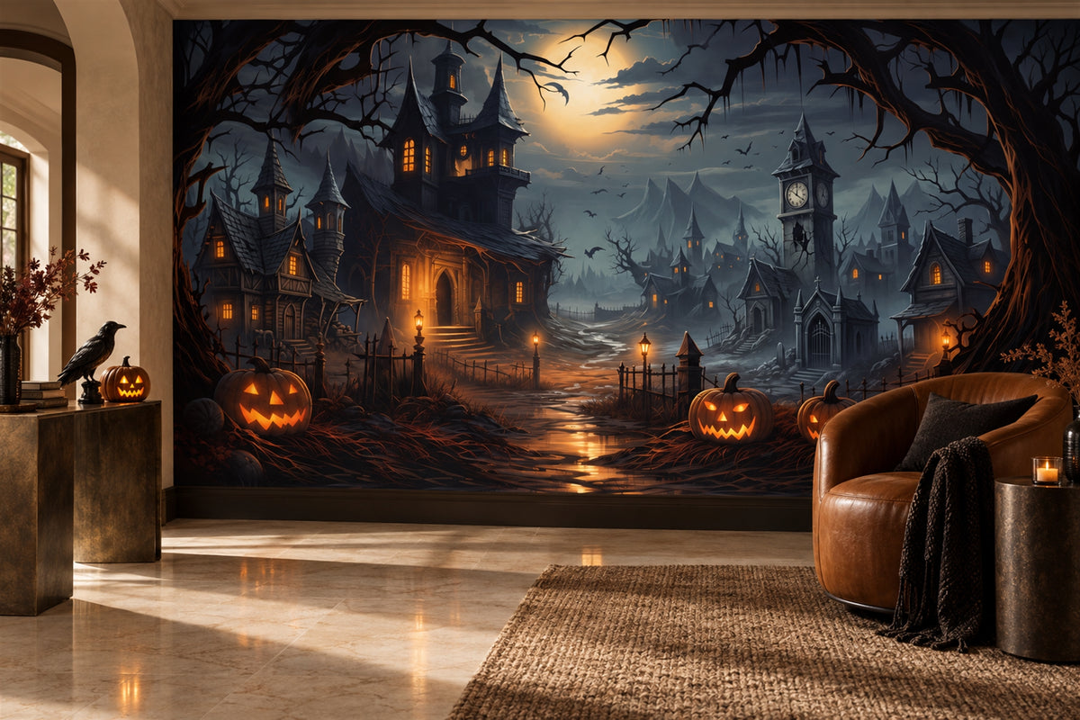 blue castle entryway custom peel and stick removable non woven vinyl wallpaper mural