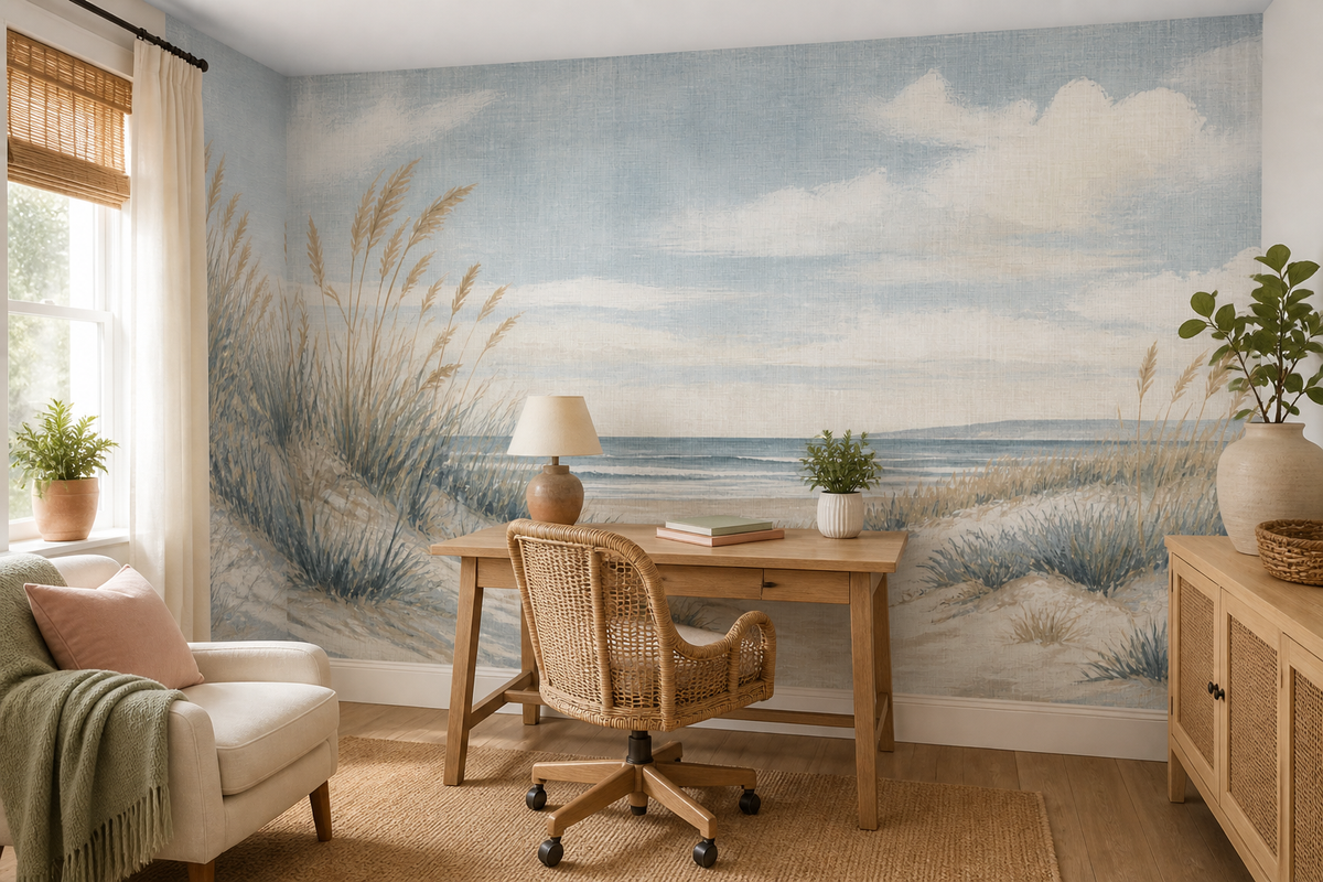Blue Coastal Wallpaper Mural product view