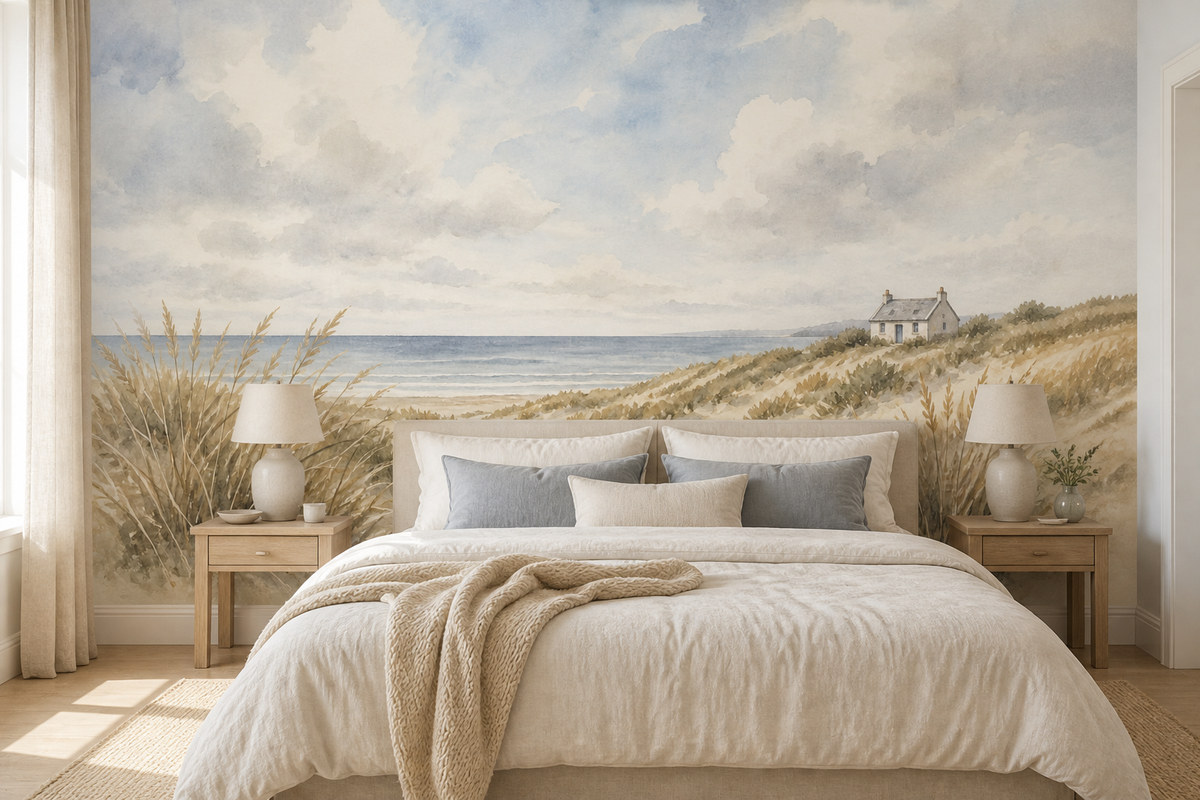Blue Coastal Wallpaper Mural product view