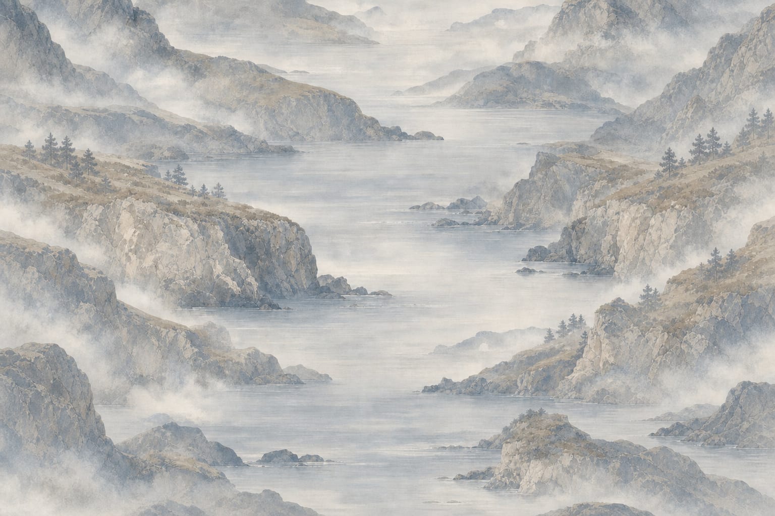 Blue Coastal Wallpaper Mural