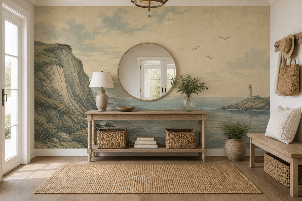 Blue Coastal Wallpaper Mural product view
