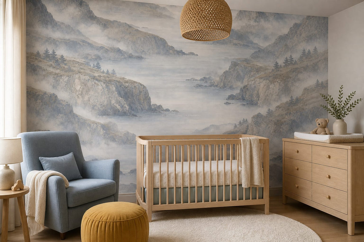Blue Coastal Wallpaper Mural product view