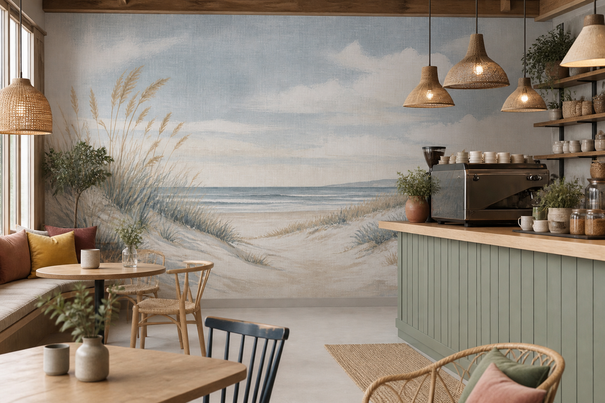 Blue Coastal Wallpaper Mural product view