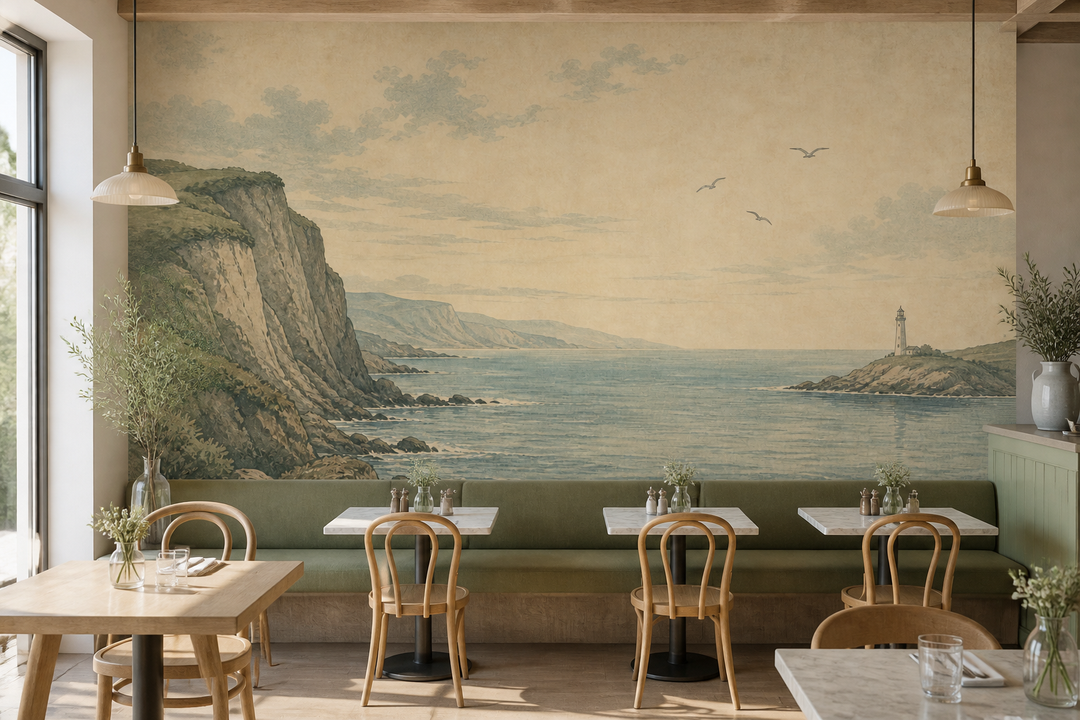 Blue Coastal Wallpaper Mural product view