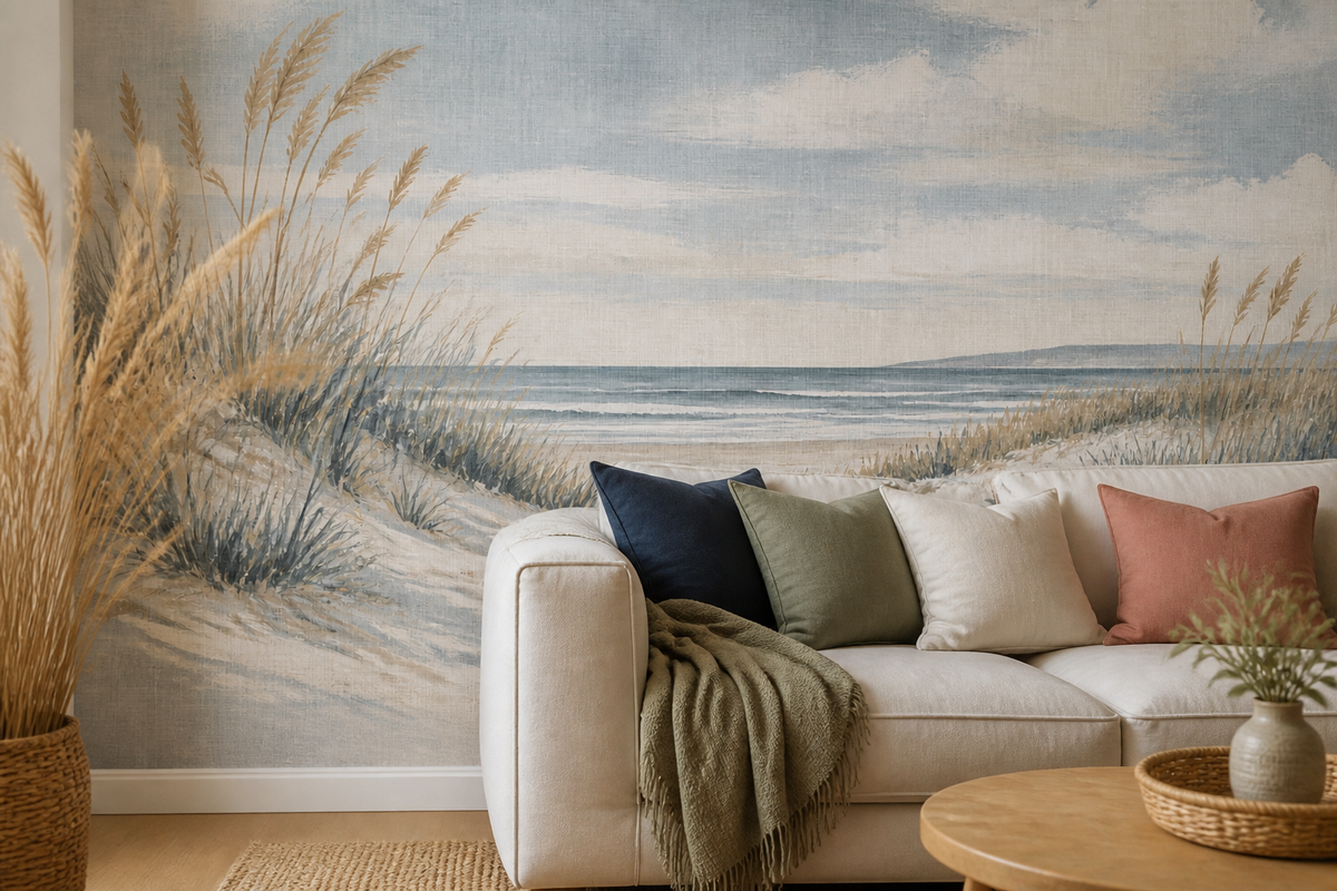 Blue Coastal Wallpaper Mural product view