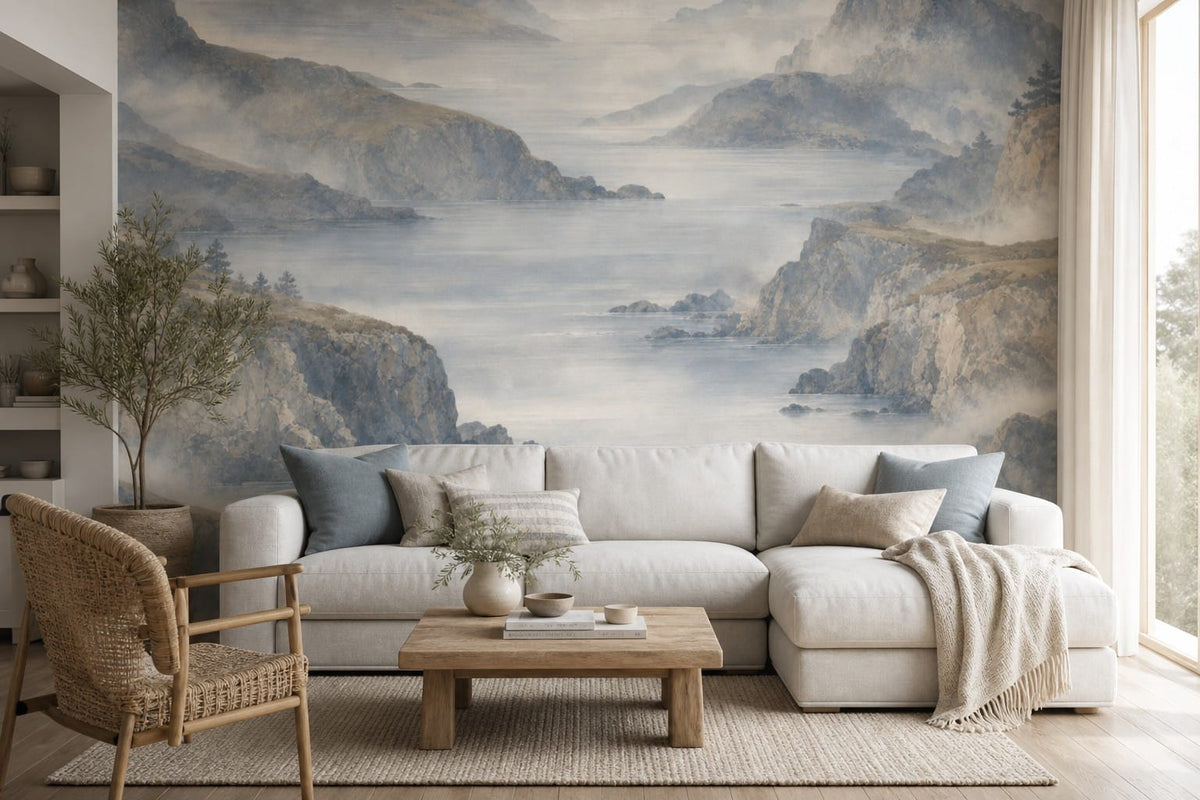 Blue Coastal Wallpaper Mural product view