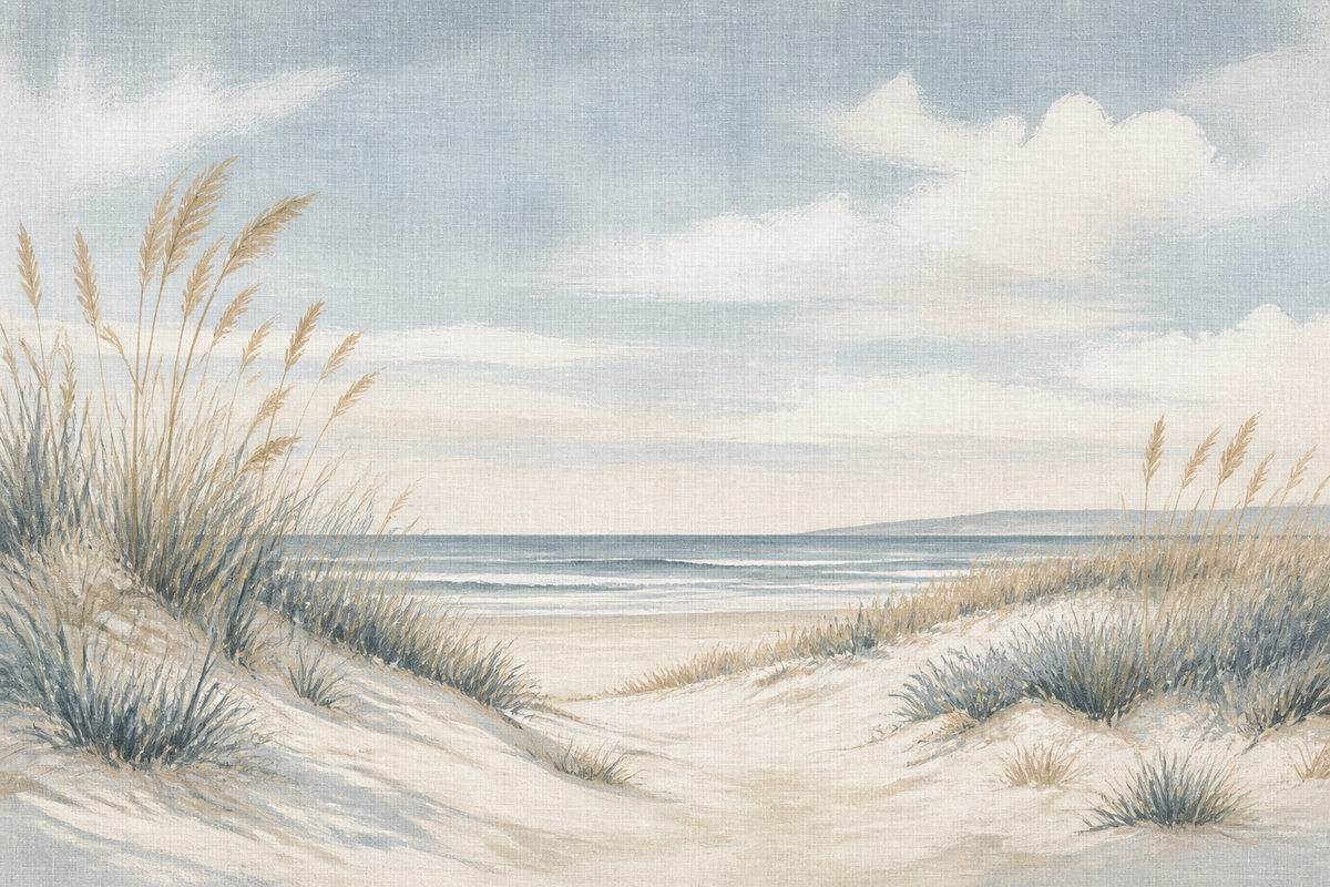 Blue Coastal Wallpaper Mural product view