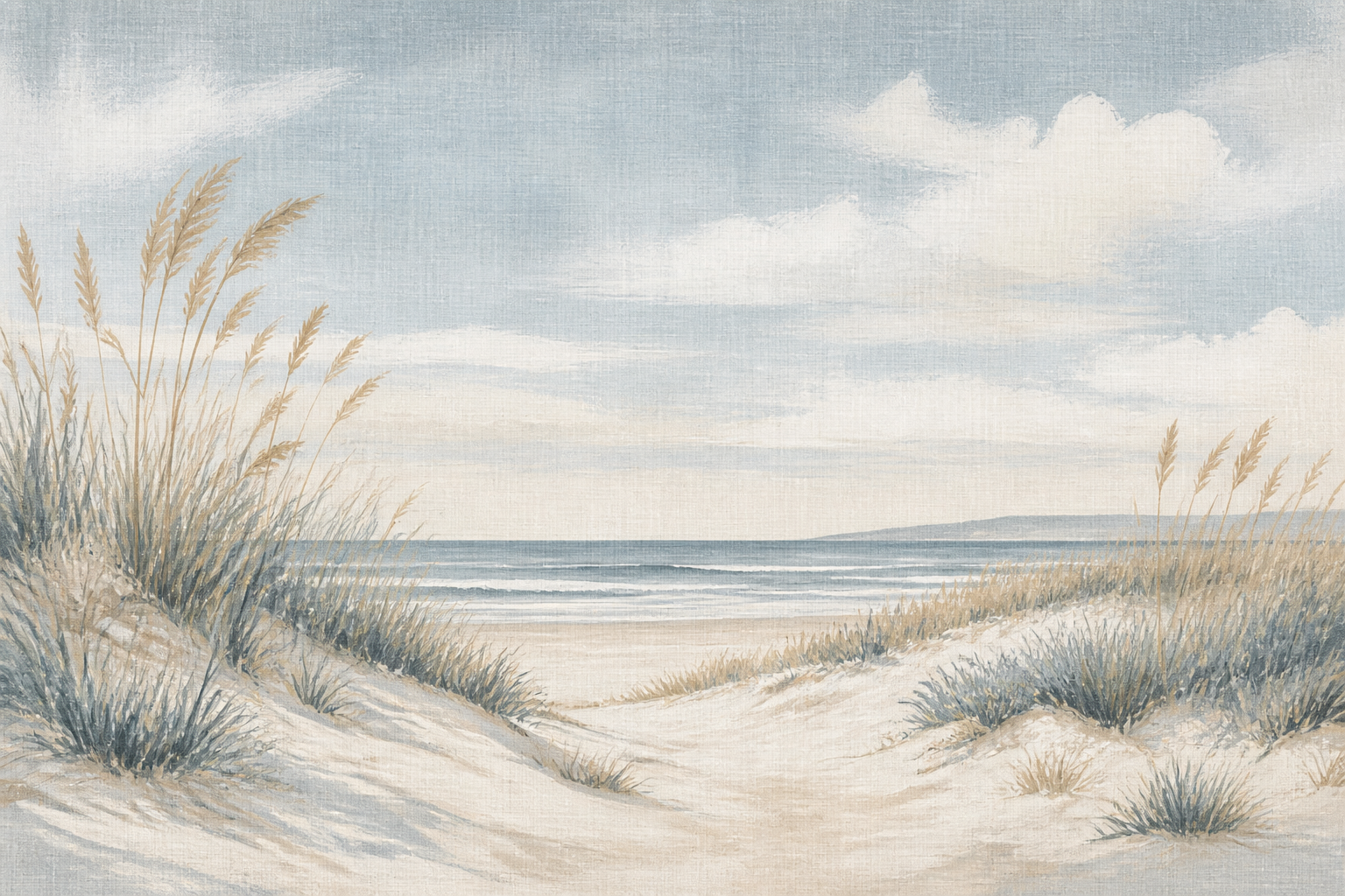 Blue Coastal Wallpaper Mural