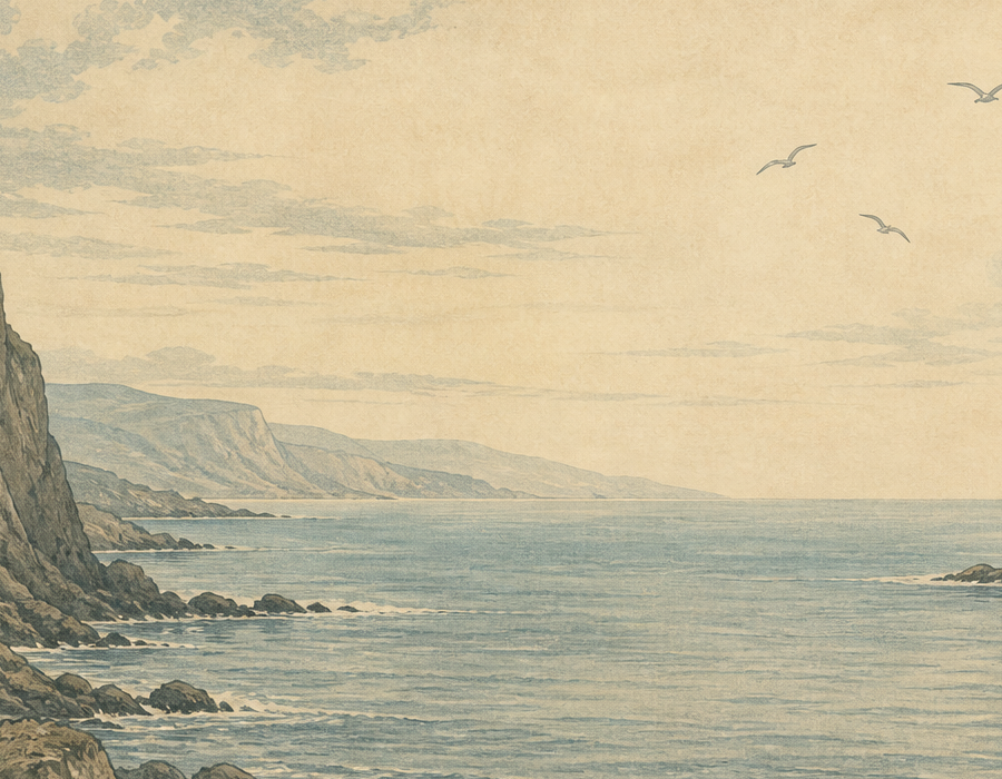 Blue Coastal Wallpaper Mural product view