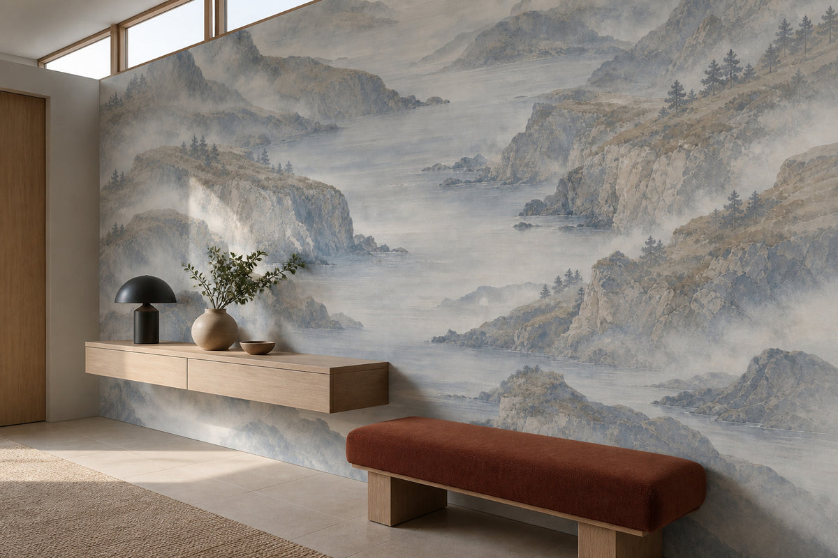 Blue Coastal Wallpaper Mural product view