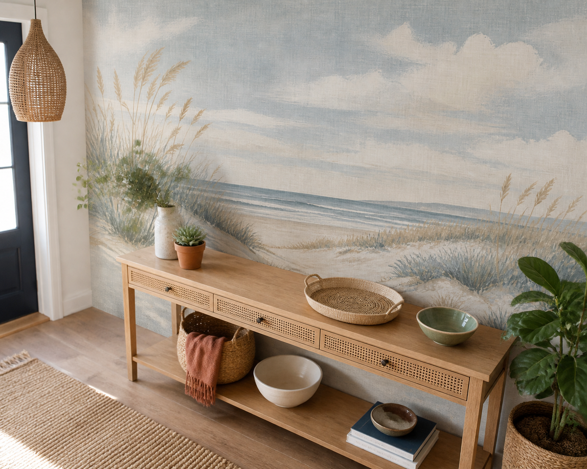 Blue Coastal Wallpaper Mural product view