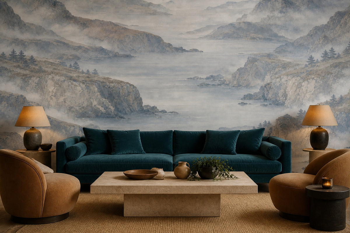 Blue Coastal Wallpaper Mural product view
