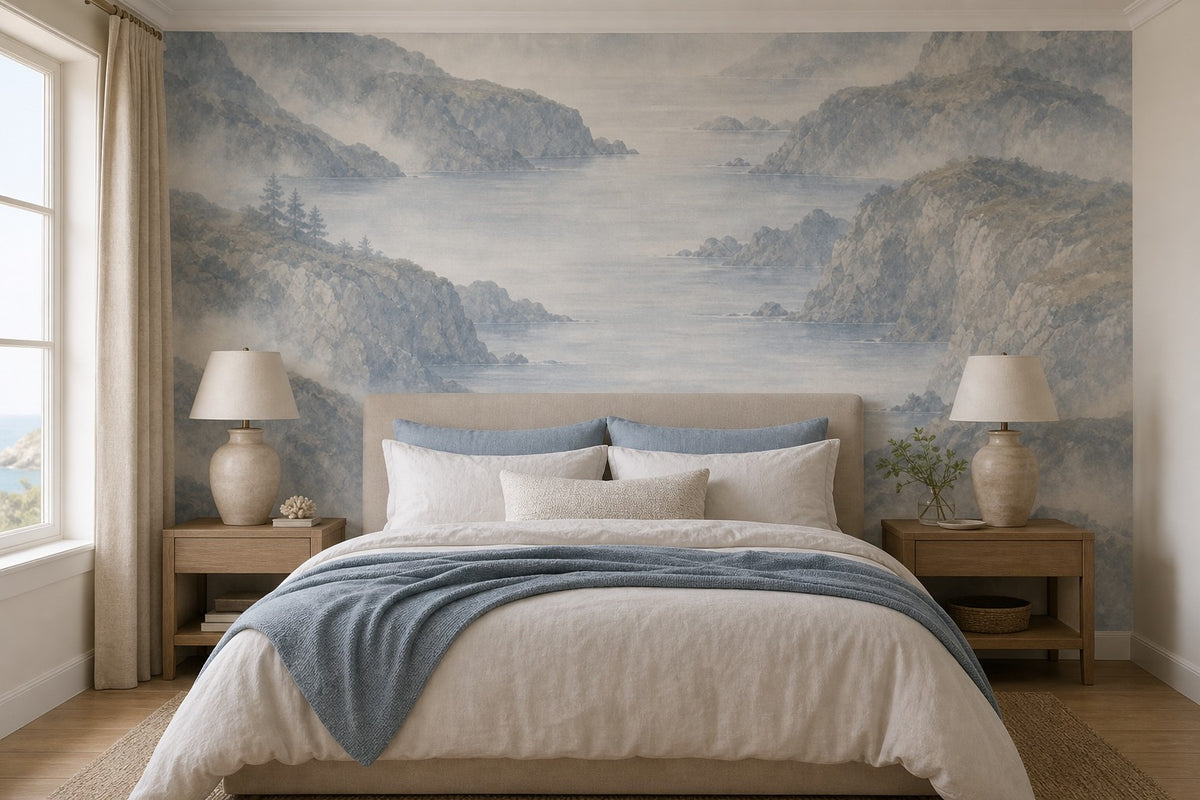 Blue Coastal Wallpaper Mural product view