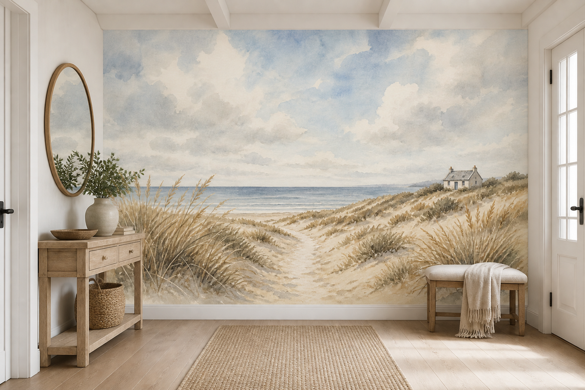 Blue Coastal Wallpaper Mural product view