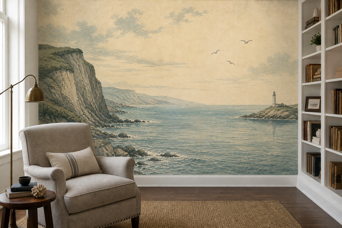 Blue Coastal Wallpaper Mural product view
