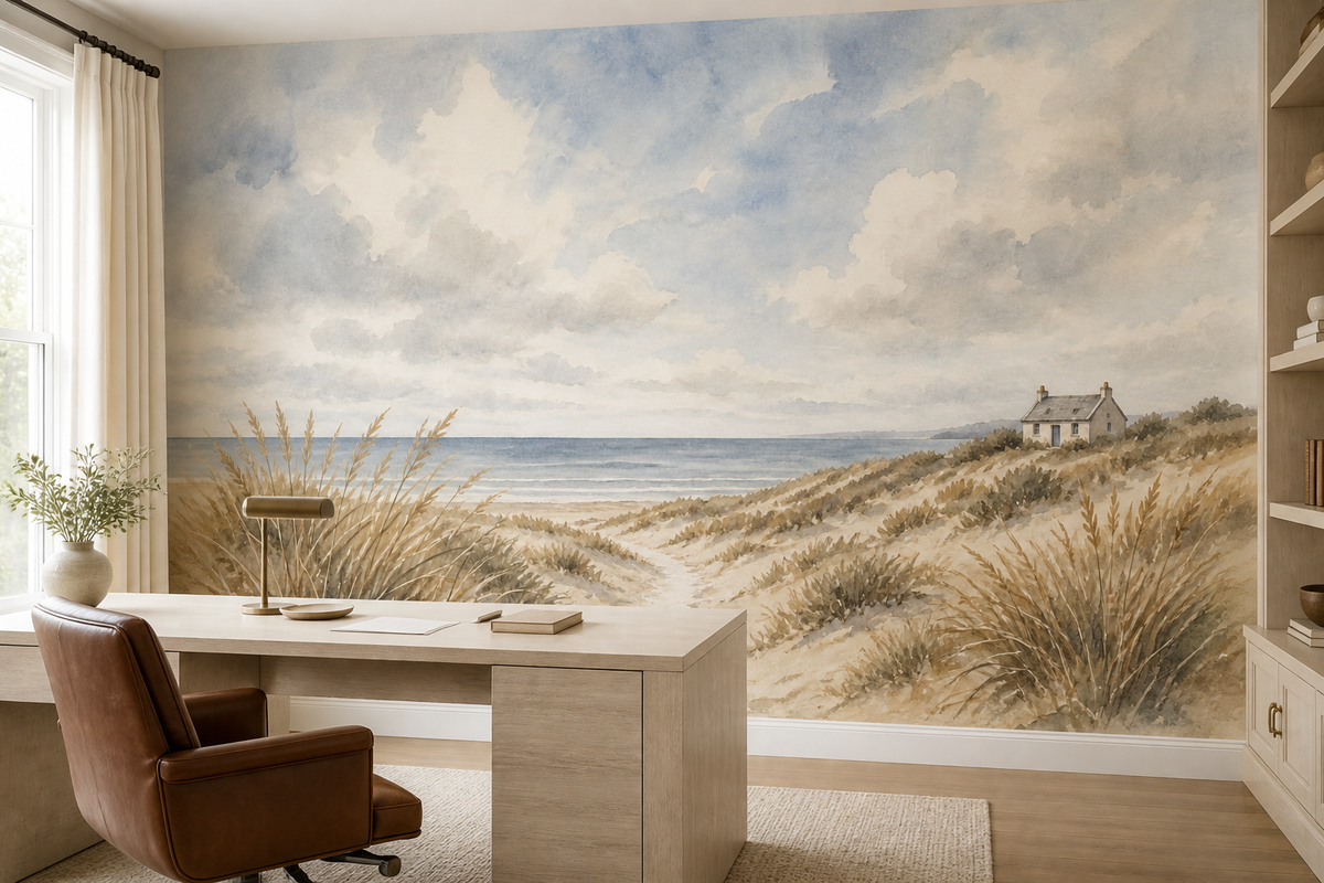 Blue Coastal Wallpaper Mural product view