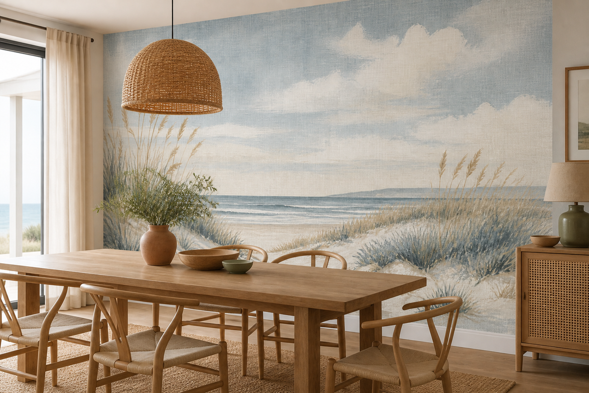 Blue Coastal Wallpaper Mural product view