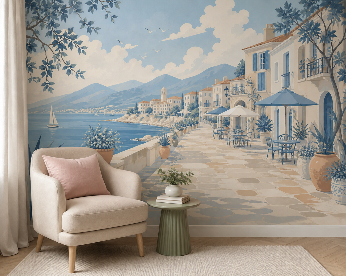 Blue Design Wallpaper Mural product view