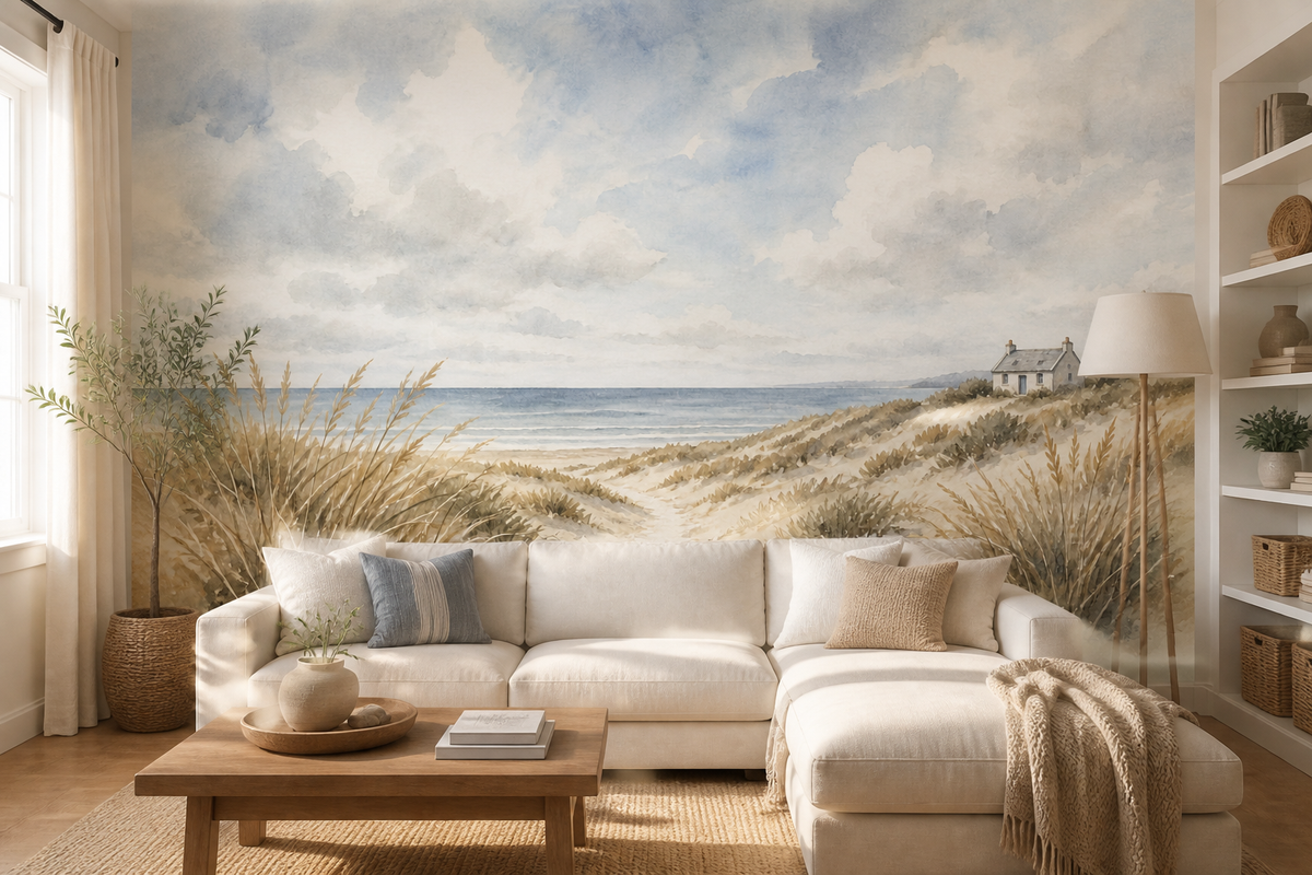 Blue Coastal Wallpaper Mural product view