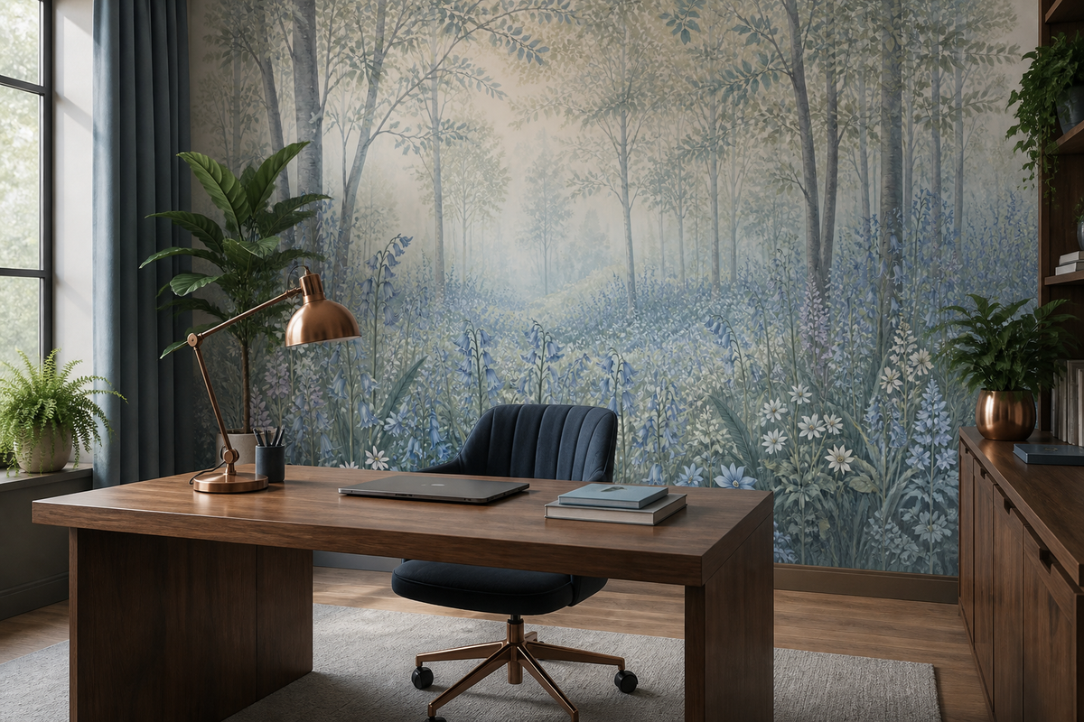 Blue Bluebell Wallpaper Mural product view