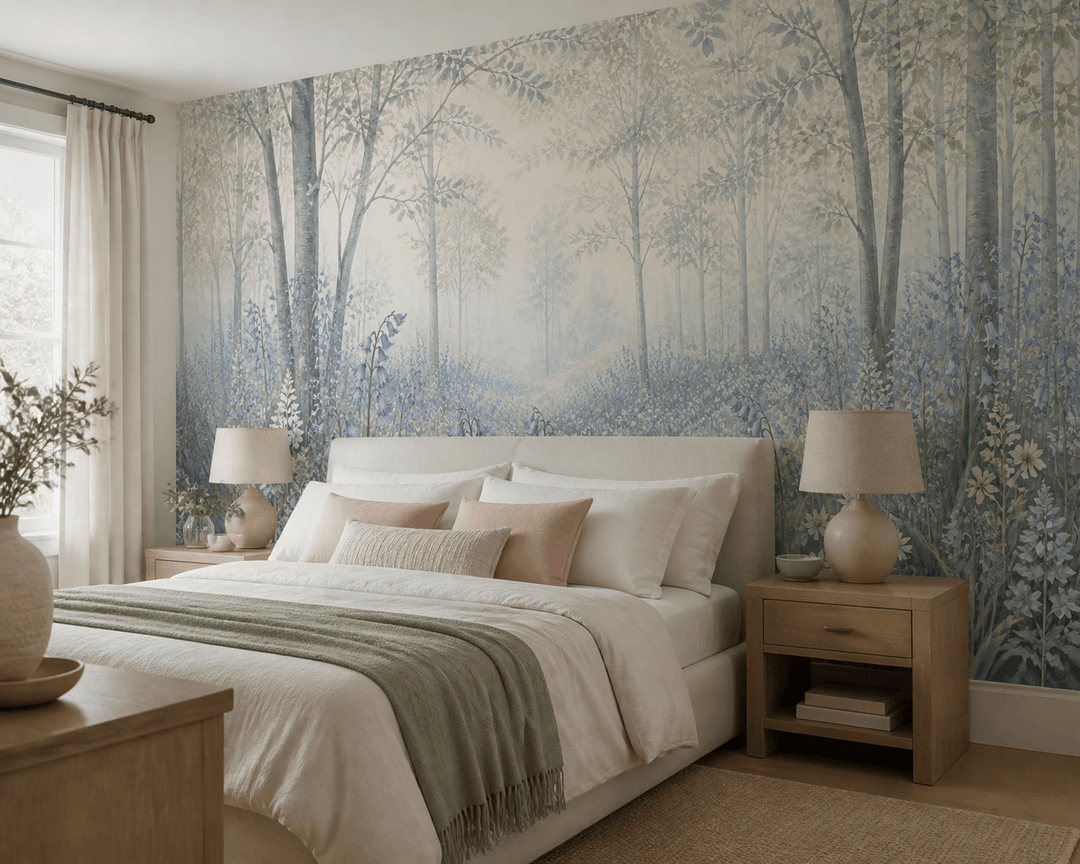 Blue Bluebell Wallpaper Mural product view