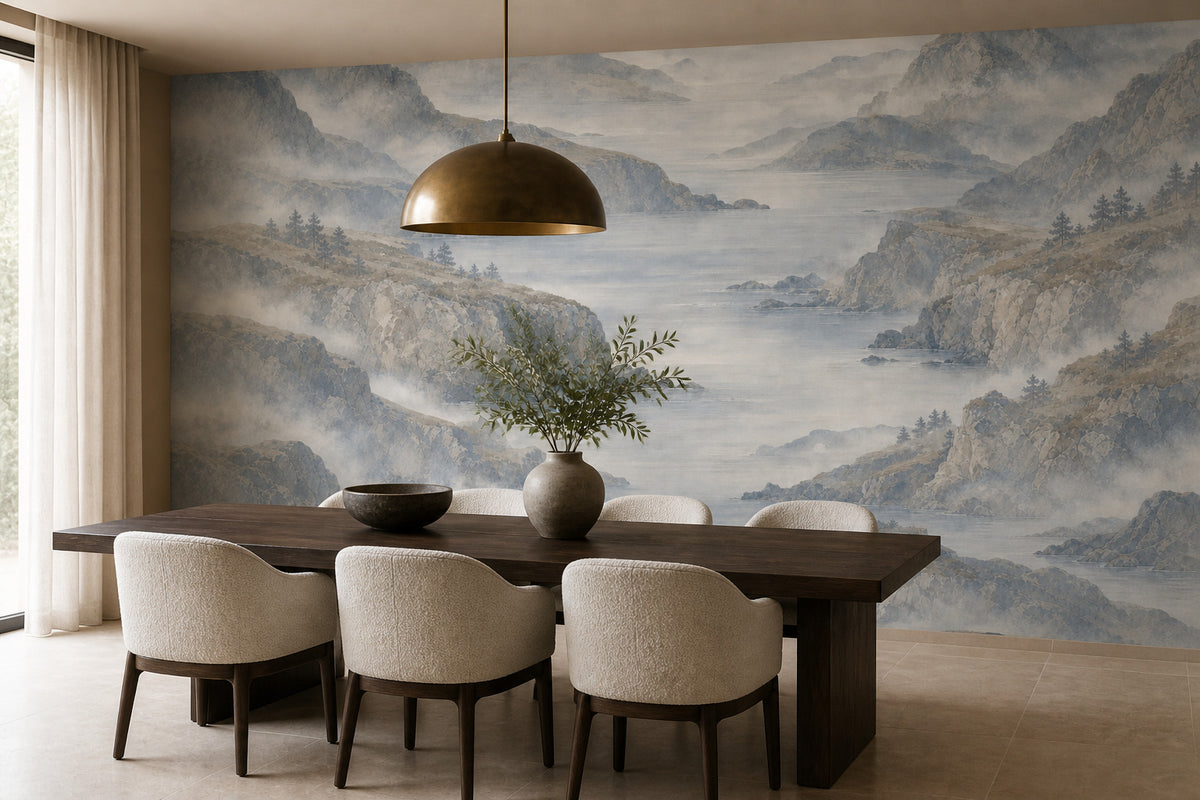 Blue Coastal Wallpaper Mural product view