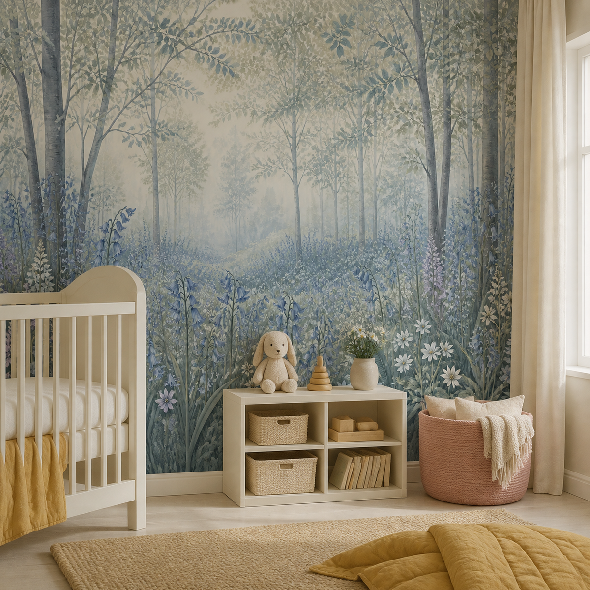 Blue Bluebell Wallpaper Mural product view