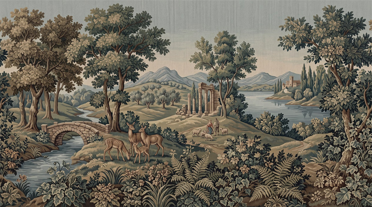 blue forest wallpaper mural custom stick on wall removable non woven vinyl main