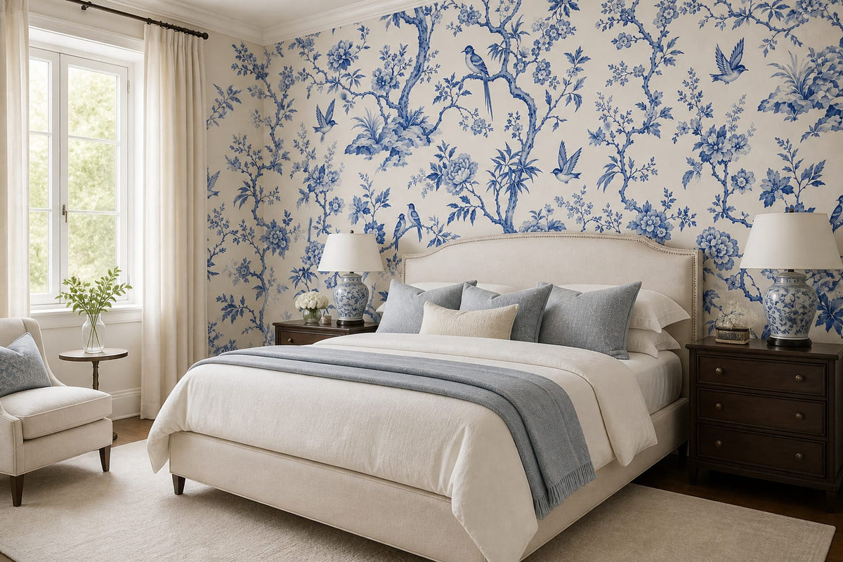 Blue Garden Wallpaper Mural product view