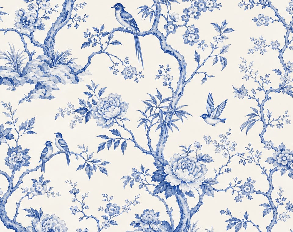 Blue Garden Wallpaper Mural product view