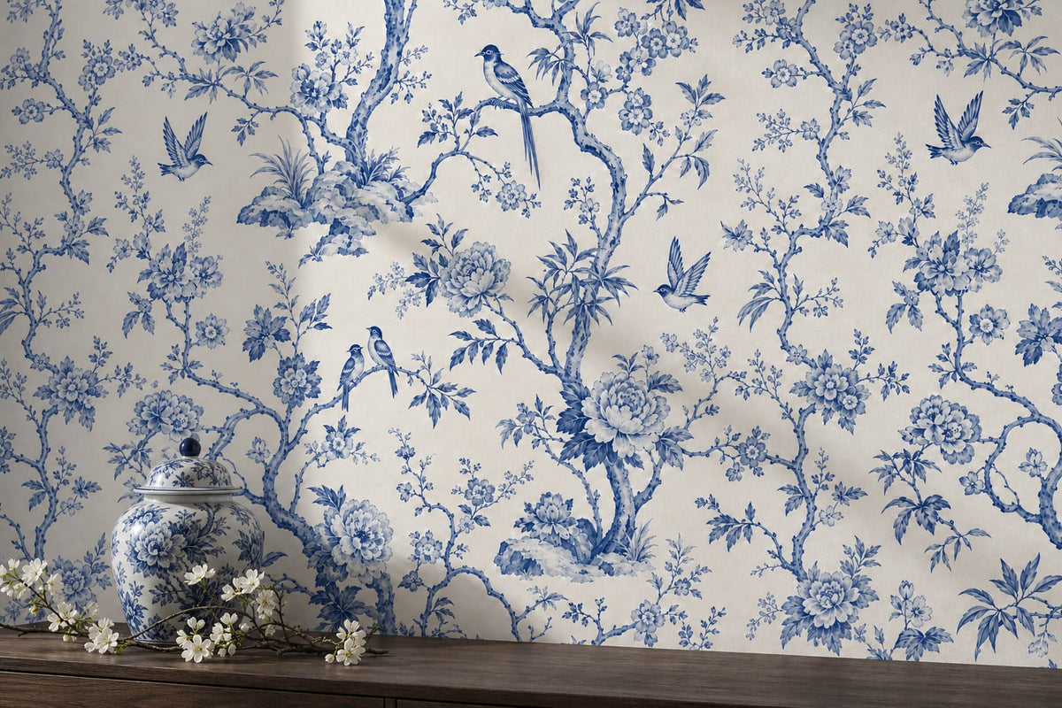 Blue Garden Wallpaper Mural product view