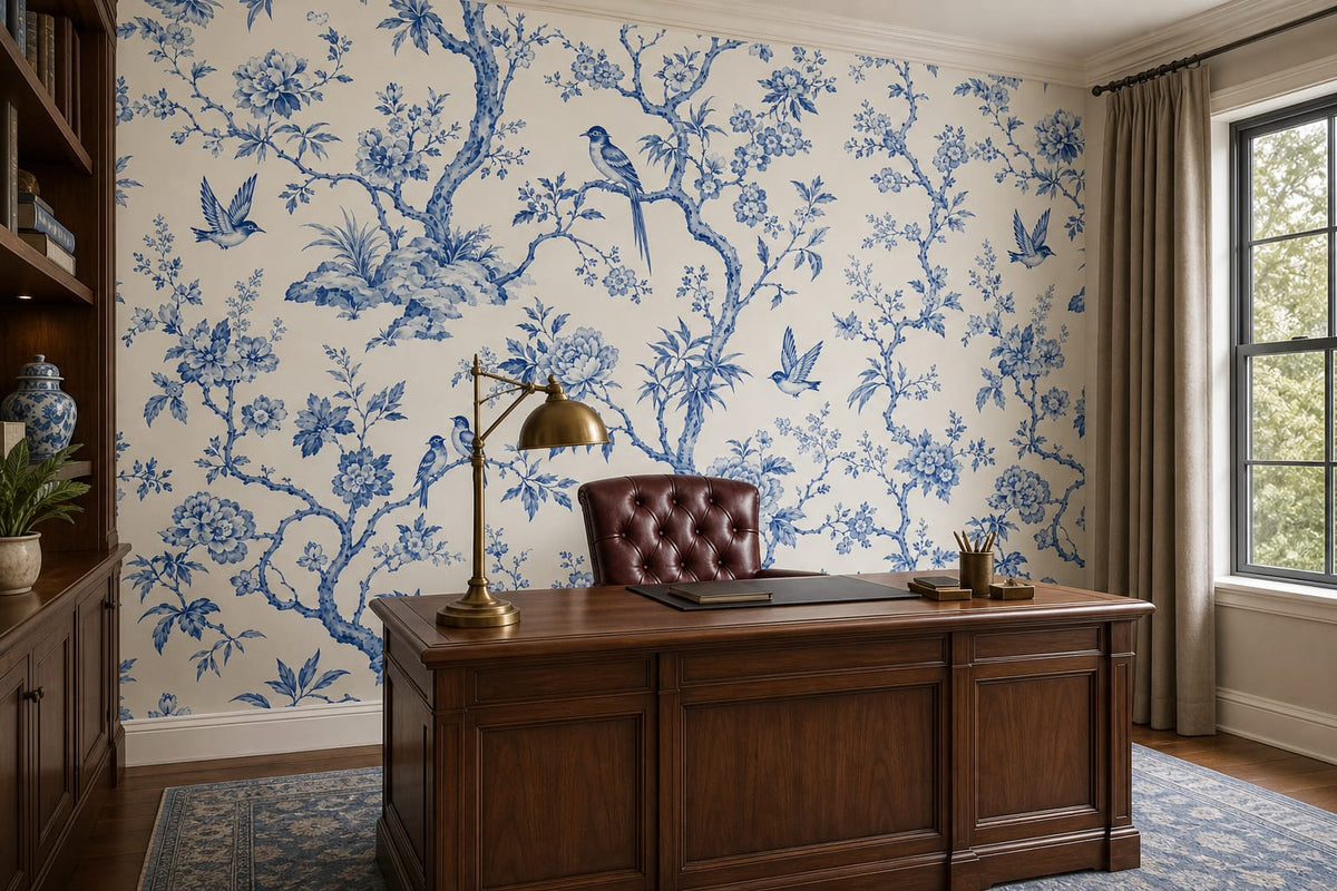 Blue Garden Wallpaper Mural product view